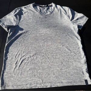 Perry Ellis Short Sleeve V-Neck Tee in Light Gray Heather